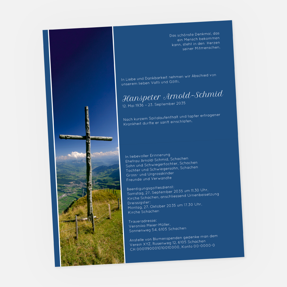 leidzirkular-einladung-trauerfeier-schwyz-rigi-kreuz-st-88196-010-vorschau1 Leidzirkular mit Kreuz auf der Rigi. Einladung zur Trauerfeier in der Farbe blau online gestalten.