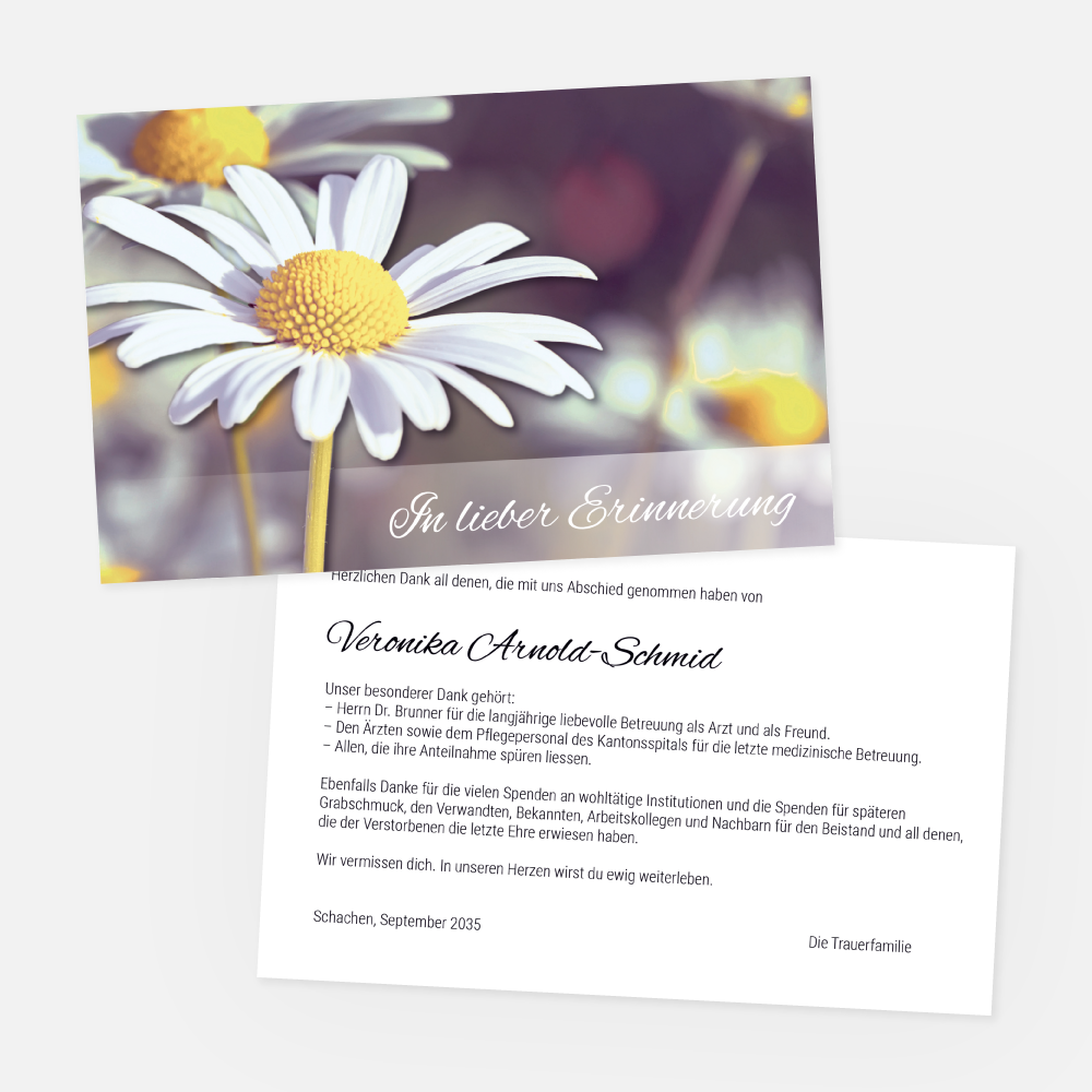 trauerkarten-danksagungskarten-gaensebluemchen-st-88132-020-vorschau1 Danksagungskarten mit Gänseblümchen. Einladung zur Trauerfeier in der Farbe schwarz online bestellen.
