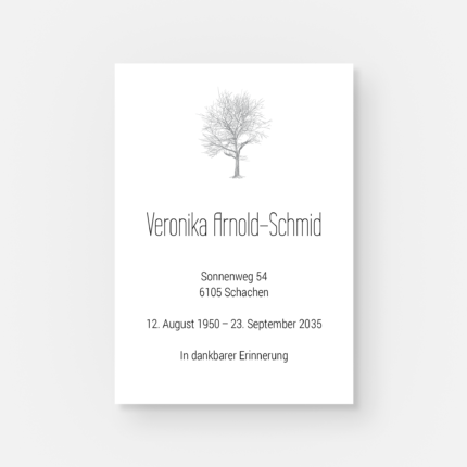 Leidbild mit einem Baum