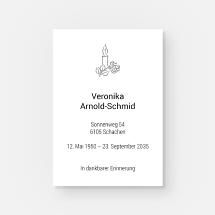 Leidbild mit einer Kerze