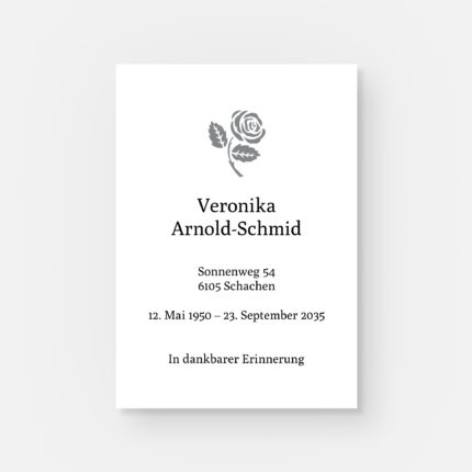 Leidbild mit einer Blume