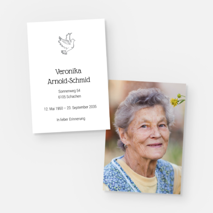 Leidbild mit einem Vogel