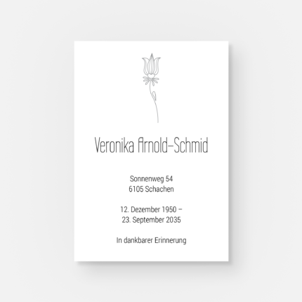 Leidbild mit einer Blume