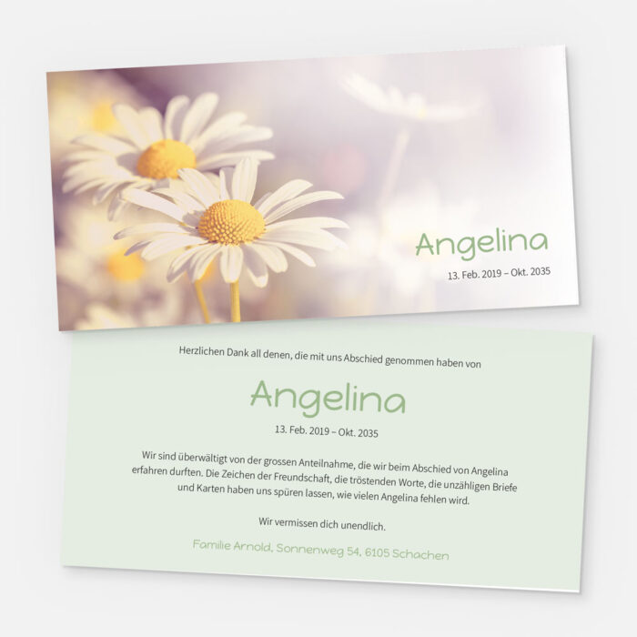Trauerkarte Kinder Angelina – Bild 1