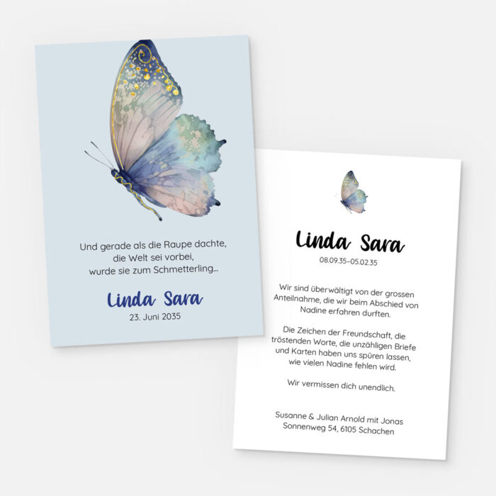 Trauerkarte Kinder Linda – Bild 1
