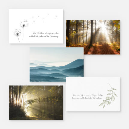 Kondolenzkarte Set mit Landschaften