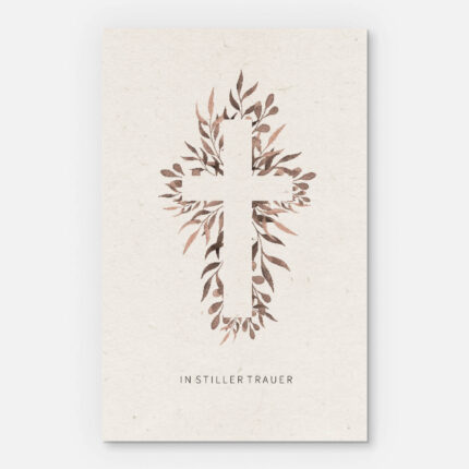 Kondolenzkarte mit einem Kreuz