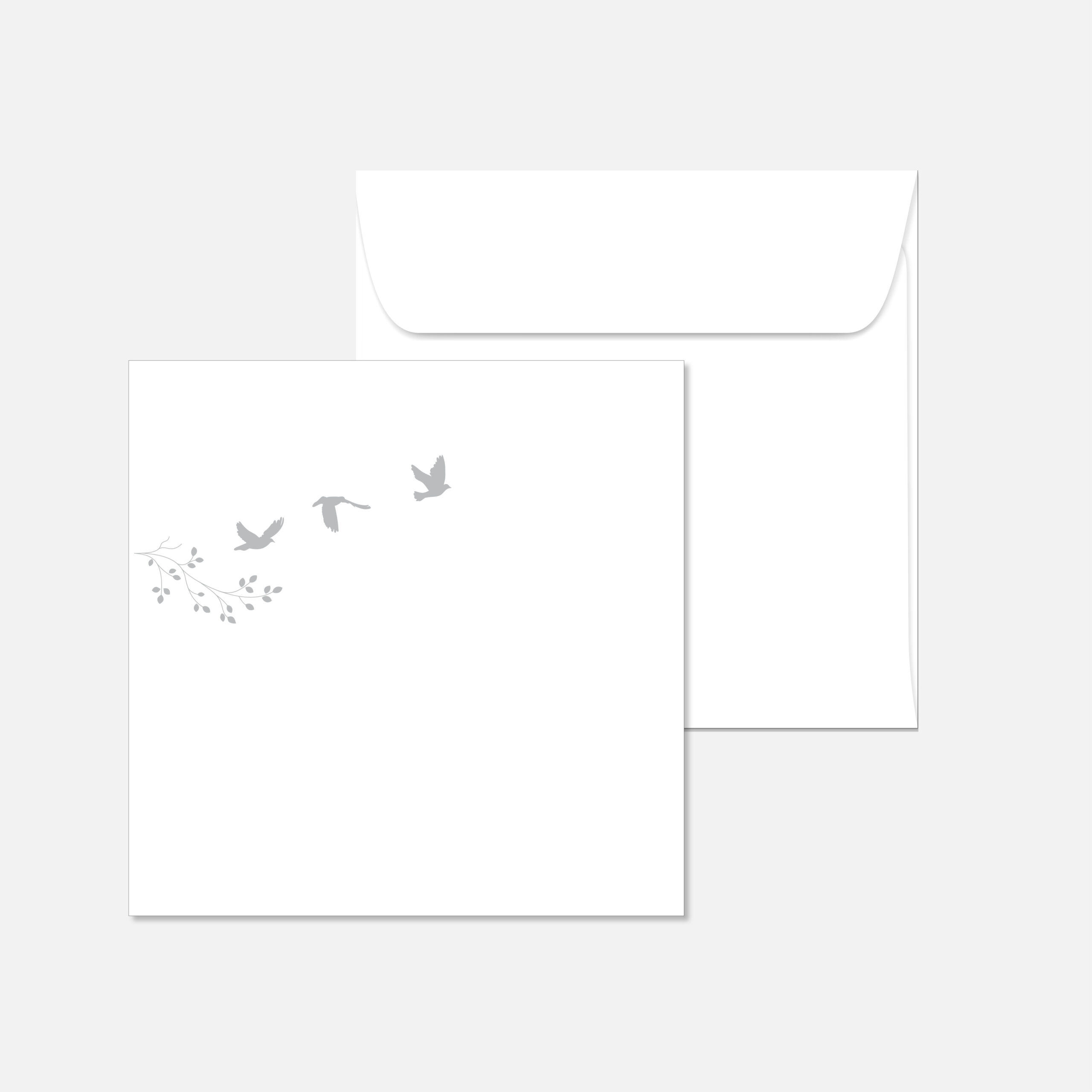 vorschaubilder-Kuverts-quaratisch-format4 Trauerkuvert Vogelflug – Bild 1