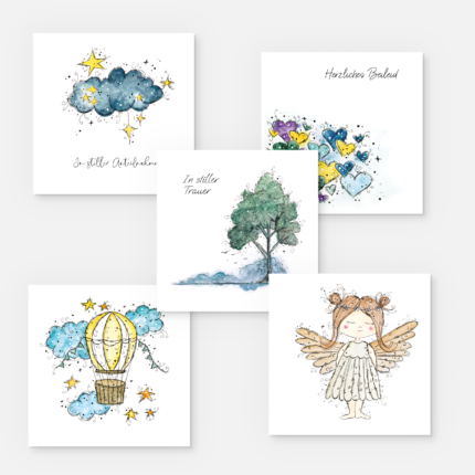 Kondolenzkarte mit Letterdesign Motiven
