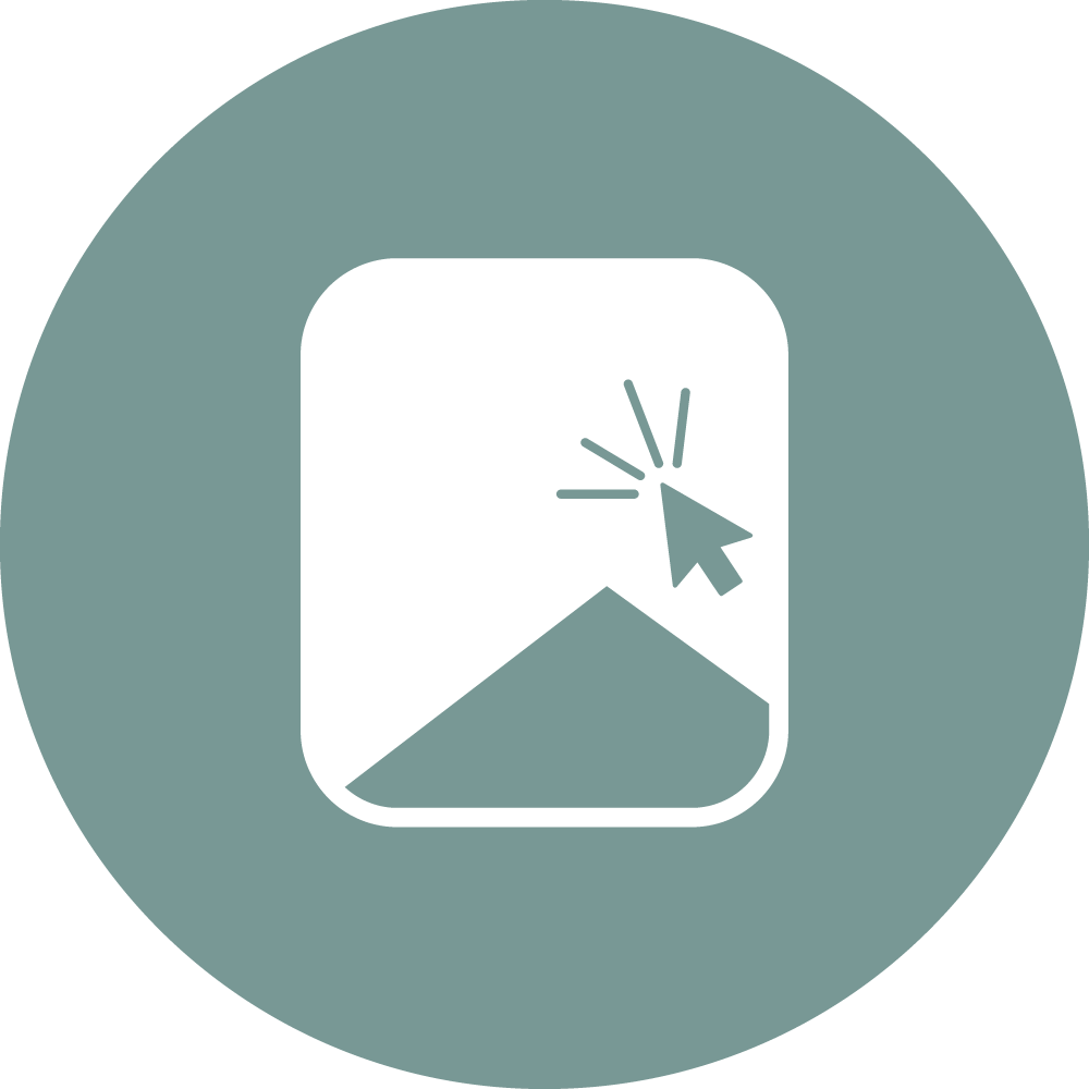 Icon einer Maus auf blauem Hintergrund